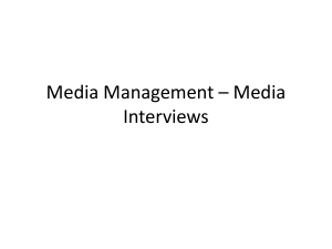 Media Management - Media Interviews