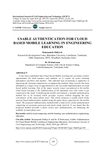 USABLE AUTHENTICATION FOR CLOUD BASED MOBILE LEARNING IN ENGINEERING EDUCATION 