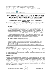 CUTANEOUS LEISHMANIASIS IN AIN DFALI PROVINCE, WEST MOROCCO (2006-2015) 