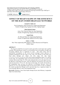EFFECT OF ROAD’S SLOPE ON THE EFFICIENCY OF THE RAIN STORM DRAINAGE NETWORKS 