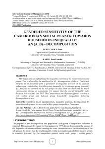 GENDERED SENSITIVITY OF THE CAMEROONIAN SOCIAL PLANER TOWARDS HOUSEHOLDS INEQUALITY: AN (Α, Β) – DECOMPOSITION