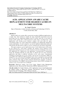 ACR: APPLICATION AWARE CACHE REPLACEMENT FOR SHARED CACHES IN MULTI-CORE SYSTEMS 