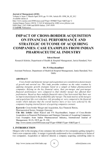 IMPACT OF CROSS-BORDER ACQUISITION ON FINANCIAL PERFORMANCE AND STRATEGIC OUTCOME OF ACQUIRING COMPANIES: CASE EXAMPLES FROM INDIAN PHARMACEUTICAL INDUSTRY 