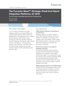 The Forrester Wave™  Strategic iPaaS And Hybrid Integration Platforms, Q1 2019