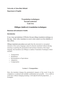 4-L2 Oblique (indirect) translation techniques