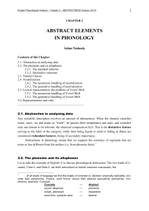 ABSTRACT ELEMENTS IN PHONOLOGY