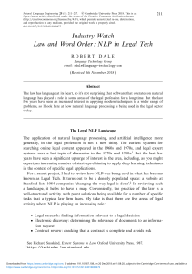Law and word order NLP in legal tech