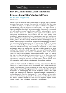 VoxChina How Do Zombie Firms Affect Innovation  Evidence from China’s Industrial Firms
