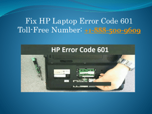 Fix HP Laptop Error Code 601 Toll-Free Number: +1-888-500-9609