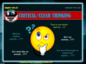 Ch 02 - Clear Thinking & Argument