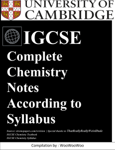 Chemisty IGCSE updated till Syllabus