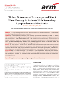 Clinical Outcomes of ESWT in secodary lymphedema