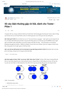 50 câu Q&A thường gặp về SQL dành cho Tester - Phần 1 - Viblo