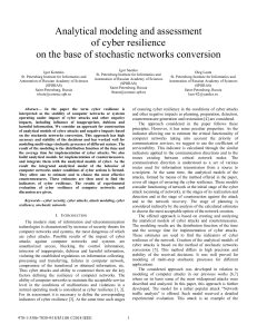 Analytical modeling and assessment of cyber resilience on the base of stochastic networks сonversion