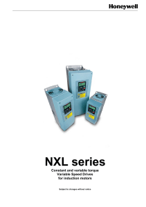 NXL Variable Speed Drive User Manual