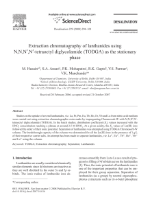 Extraction chromatography of lanthanides