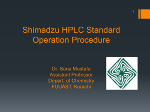shimadzu hplc standard operation procedure by dr. sana mustafa