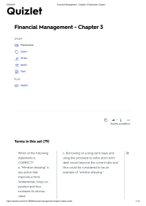 Financial Management - Chapter 3 Flashcards   Quizlet