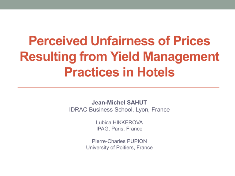 Yield Management Hotel