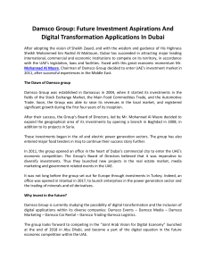 Damsco Group - Future Investment Aspirations And Digital Transformation Applications In Dubai