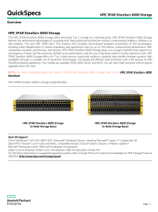 HPE 3PAR StoreServ 8000 Storage QuickSpecs