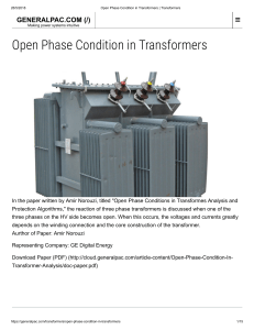 Open Phase Condition in Transformers   Transformers