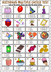 Birthday Vocabulary Test for Kids