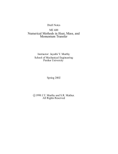 Numerical Methods in Heat Mass Momentum Murthy and Mathur