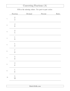 convert fractions no711 from fractions to decimals percents ppratios 001