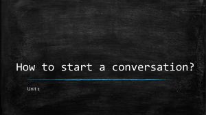 Lesson 01. How to start a conversation