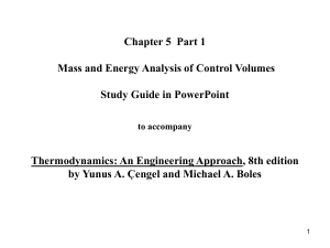 ThermoDynamics Mass Energy for Control Volumes