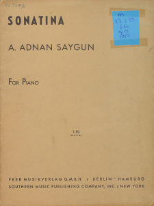 A. A. Saygun-Sonatina