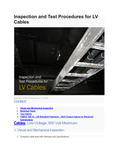 Inspection and Test Procedures for Lv Cables
