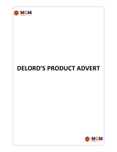 DELORD’S PRODUCT ADVERT