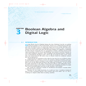 Boolean Algebra and Digital Logic: Textbook Chapter