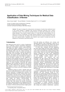 Application of Data Mining Techniques for Medical 