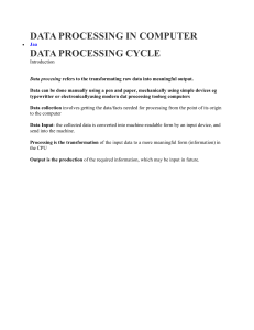 DATA PROCESSING IN COMPUTER