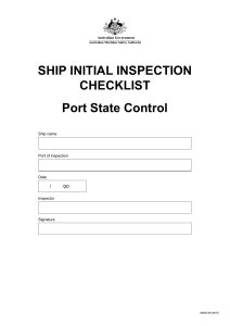 Ship Initial Inspection Checklist
