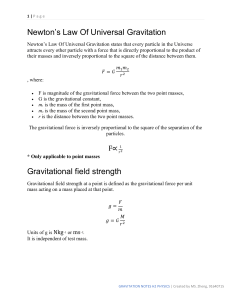 Gravitation notes