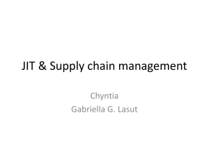JIT & Supply chain management