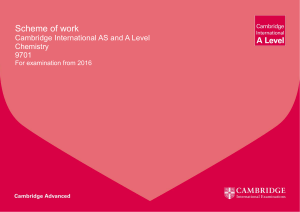 CHEMISTRY AS & A Level SOW Chemistry