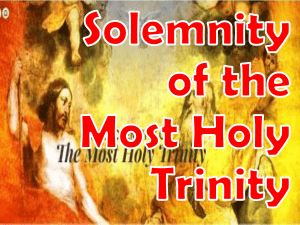 solemnity of the MOst Holy Trinity