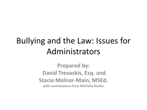 Bullying and the Law Powerpoint for Principals