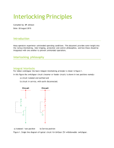 Interlocking Principles for Electrical Switchgear