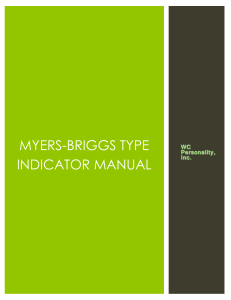 MYERS-BRIGGS TYPE INDICATOR MANUAL