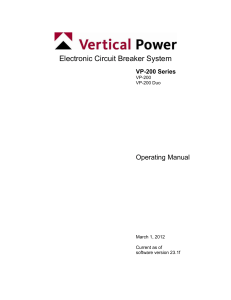 Vertical Power VP-200 Series Operating Manual