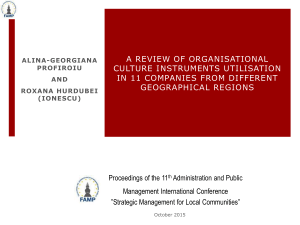 A REVIEW OF ORGANISATIONAL CULTURE INSTRUMENTS UTILISATION IN 11 COMPANIES FROM DIFFERENT GEOGRAPHICAL REGIONS