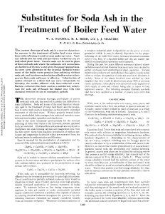 Substitutes for Soda Ash in the Treatment of Boiler Feed Water