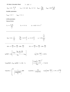 DC Motor Calculation Sheet: Performance Analysis