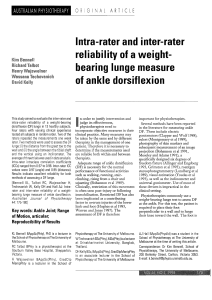 Bennell et al., 1998. Intra-rater and inter-rater reliability of a weight-bearing lunge measure of ankle dorsiflexion.